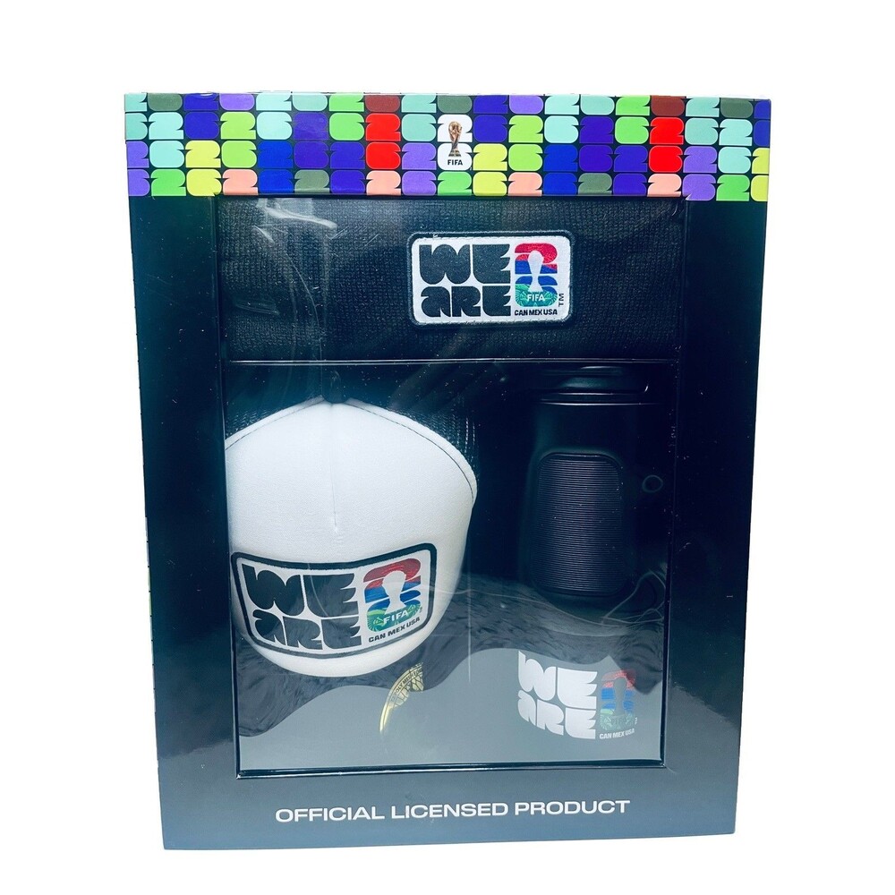 FIFA World Cup North America 3-Piece Gift Box Set Trucker Hat Beanie Tumbler